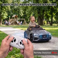 AIYAPLAY Licensed Mercedes AMG Kids Electric Car, 12V Ride On Car with Dual Motors, Remote Control for 3-6 Years, Grey(m-5)