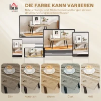 HOMCOM Couchtisch Beistelltisch mit Stahlbeine, 4 cm dicker Tischplatte Wohnzimmertisch 100 x 50 x 45 cm Eiche+Schwarz(m-7)