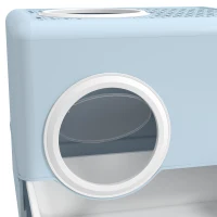 PawHut Arenero para Gatos Cubierto con Pala Bandeja Extraíble Entrada Frontal y Salida Superior 52x41x38,5 cm Azul(m-8)