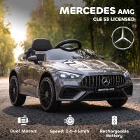 AIYAPLAY Licensed Mercedes AMG Kids Electric Car, 12V Ride On Car with Dual Motors, Remote Control for 3-6 Years, Grey(m-4)