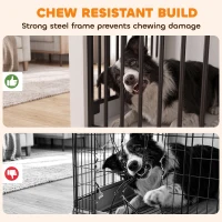 PawHut 100 cm Large Dog Crate Furniture with Sliding Barn Door for Large Dogs, White(m-6)