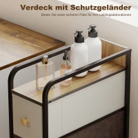 HOMCOM Kommode Schrank mit 4 Schubladen aus Vliesstoff Aufbewahrungsschrank mit Stahlrahmen, 20 x 47 x 84,5 cm, Mehrfarbig(m-6)