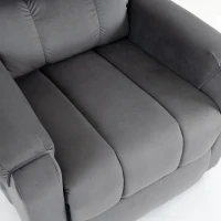 HOMCOM Fauteuil releveur électrique massage vibration et chaleur, fauteuil relax électrique en velours, gris foncé(m-10)