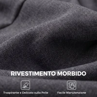 HOMCOM Divano 3 Posti in Tessuto Effetto Lino con Braccioli Curvi e Imbottitura Spessa, Grigio Scuro(m-4)