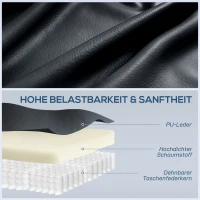 HOMCOM Massagesessel mit 8 Vibrationsköpfen, Relaxsessel, verstellbare Rückenlehne + Fußstütze, Schwarz(m-6)