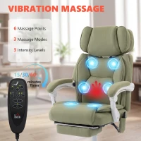 HOMCOM High Back Vibration Massage Office Chair Heated Reclining Computer Chair w/ Adjustable Height, Swivel Wheels, Lime Green(m-4)