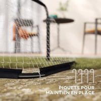 HOMCOM Lot de 2 Mini Cages de Football Pliables avec Filet et Piquets d'Ancrage au Sol, Métal Époxy et Oxford, 90x36x60cm, Noir(m-5)