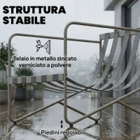 Outsunny Set da Giardino 4pz con Divano 2 Posti, 2 Poltrone e Tavolino, in Metallo Zincato, Rosa(m-7)