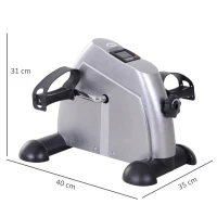 HOMCOM Mini Cyclette Portatile per Gambe e Braccia, Pedaliera per Riabilitazione con Display LCD, Argento(m-3)