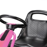 AIYAPLAY Kids Pedal Go Kart with Adjustable Seat, EVA Tyres, Manual Clutch, Brake, Go Kart for Kids 3-8 Years, Pink(m-12)
