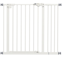PawHut Barreira de Segurança para Cães 74-94 cm com Extensão, Montagem por Pressão e Bloqueio Duplo, Branco