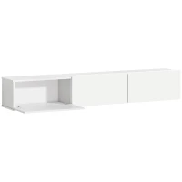 HOMCOM Schwebender TV-Schrank, Wandmontage, 3 Schubladen, viel Stauraum, 180 cm, Weiß(m-1)