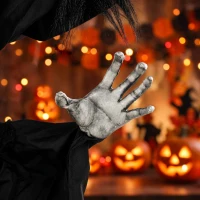 HOMCOM 67"/170cm Life Size Animated Ghost with Werewolf Mask, Halloween Decorations Outdoor Indoor, Scary Halloween Animatronic(m-11)