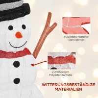Outsunny 78er LED Weihnachtsdeko, Weihnachten Schneemann in warmweiß, Stahlrahmen, für Indoor, Outdoor, Mehrfarbig(m-6)
