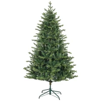 HOMCOM Künstlicher Weihnachtsbaum mit realistischen Zweigen, Kunst-Tannenbaum, Metallständer, leichte Montage, Grün(m-11)