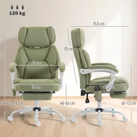 HOMCOM High Back Vibration Massage Office Chair Heated Reclining Computer Chair w/ Adjustable Height, Swivel Wheels, Lime Green(m-3)