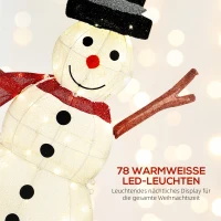 Outsunny 78er LED Weihnachtsdeko, Weihnachten Schneemann in warmweiß, Stahlrahmen, für Indoor, Outdoor, Mehrfarbig(m-5)