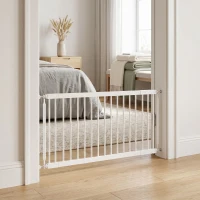 PawHut Barreira de Segurança Extensível para Cães Pequenos 67-93,5 cm Altura 45 cm para Portas e Escadas Branco(m-9)