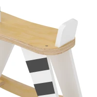 AIYAPLAY Caballito Balancín para Bebés Caballo Balancín con Base de Madera y Respaldo para Niños de 1,5 a 3 Años Negro y Blanco(m-11)