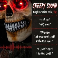 HOMCOM 170cm Animated Grim Reaper, Life-Size Halloween Animatronic with Moving Hands/Head, Glowing Eyes, Creepy Sound(m-6)