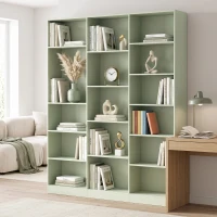 HOMCOM Estantería de 6 Niveles, Estante de Almacenamiento con 17 Compartimentos y Estantes Ajustables, 149 x 23,6 x 188 cm, Verde(m-5)