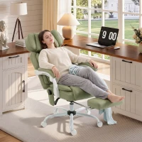 HOMCOM High Back Vibration Massage Office Chair Heated Reclining Computer Chair w/ Adjustable Height, Swivel Wheels, Lime Green(m-8)