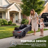 AIYAPLAY Licensed Mercedes AMG Kids Electric Car, 12V Ride On Car with Dual Motors, Remote Control for 3-6 Years, Grey(m-6)