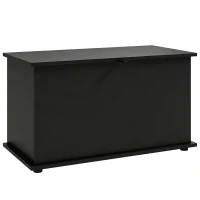 HOMCOM Aufbewahrungsbank, Aufbewahrungsbank mit klappbarem Deckel und Sicherheitsbeschlägen, 80 x 40 x 45 cm, Schwarz(m-7)