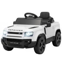 AIYAPLAY Mașină electrică SUV pentru copii Land Rover Defender 12 V Telecomandă Suspensie Pornire lină 2,7-4,5 km/h Alb(m-8)