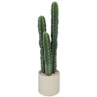 HOMCOM Kunstpflanze Kaktus Pflanzen groß 95 cm mit Topf wie echt für Zuhause, Büro, Grün