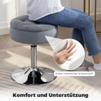 HOMCOM Barhocker, Bistrohocker mit Stauraum, Drehbar Barstuhl, Höhenverstellbar Küchenhocker mit Samtbezug, 39x39x65 cm, Grau(m-4)