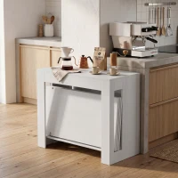 HOMCOM Tavolo Consolle Allungabile e Convertibile per 10 Persone, 96-240x90x78 cm, Bianco(m-9)