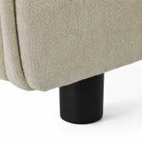 HOMCOM Canapé Convertible 2 Places, Canapé-Lit 3 en 1 Chenille 125 cm avec Dossier Réglable, Assise Large, 2 Oreillers, Crème(m-13)