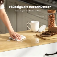 HOMCOM Rollbare Kücheninsel, ausklappbare Arbeitsfläche, Soft-Close-Schranktüren, Schubladen, Handtuchhalter, MDF, Weiß(m-8)