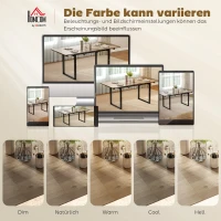 HOMCOM Ausziehbarer Esstisch für 6-8 Personen, 140-180 cm, rechteckiger Küchentisch mit Stahlbasis, Naturholz+Schwarz(m-9)
