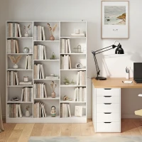 HOMCOM Bücherregal 6 Ebenen, Aufbewahrungsregal mit 17 Fächern und verstellbaren Einlegeböden, 149 x 23,6 x 188 cm, Weiß(m-6)