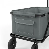 Outsunny Tuinwagen 120 kg belastbaar, opvouwbaar transportwagen met verwijderbare hoes 160 L donkergrijs(m-13)