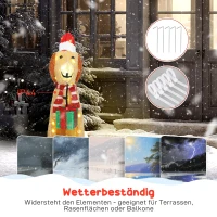 Outsunny Weihnachtsdekoration, Beleuchteter Weihnachtswelpe mit 74 warmweißen LED-Lichtern, 64 x 20 x 70 cm, Gelb(m-6)