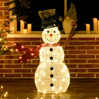 Outsunny 78er LED Weihnachtsdeko, Weihnachten Schneemann in warmweiß, Stahlrahmen, für Indoor, Outdoor, Mehrfarbig(m-10)