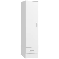 HOMCOM Armoire avec Tringle et Tiroir, Porte-Vêtements, Blanc(m-7)