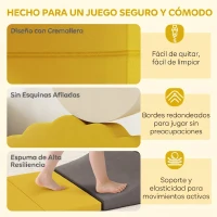 AIYAPLAY Juego de 7 Bloques de Espuma para Niños Bloques de Psicomotricidad con Base Antideslizante para 0,5-3 Años Amarillo(m-5)