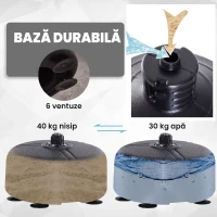 HOMCOM Punching Ball cu Înălțime Reglabilă cu Mănuși de Box, din Oțel, Piele Sintetică și PE, Ø48x136-154 cm, Negru și Roșu(m-5)
