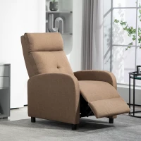 HOMCOM Sillón Reclinable Manual Sofá Individual con Reclinación hasta 155º Carga 150 kg Marrón(m-10)
