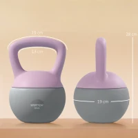 SPORTNOW 6KG Soft Kettlebell, Kettle Bell with Non-Slip Handle for Home Gym, Weight Lifting, Strength Training, Purple/Grey(m-3)