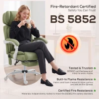 HOMCOM High Back Vibration Massage Office Chair Heated Reclining Computer Chair w/ Adjustable Height, Swivel Wheels, Lime Green(m-9)