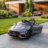 AIYAPLAY Licensed Mercedes AMG Kids Electric Car, 12V Ride On Car with Dual Motors, Remote Control for 3-6 Years, Grey(m-8)
