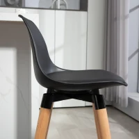 HOMCOM 2er-Set Barhocker Barstühle Skandi-Design, Fußtstütze, 43 cm x 43 cm x 91 cm, Natur + Schwarz(m-8)
