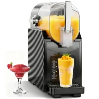 HOMCOM Slushy-Maschine, schnelle Kühlung, Rührfunktion, 2,4 L, Lichtfunktion, Schwarz(m-12)