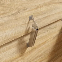 HOMCOM Coffre de Rangement, Banc de Rangement avec Couvercle Rabattable et Charnières de Sécurité, 80 x 40 x 45 cm, Naturel(m-10)