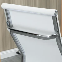 Vinsetto Cadeira de Escritório Ergonómica Giratória 360° Basculante com Altura Ajustável 54x62x104-114 cm Branco(m-16)